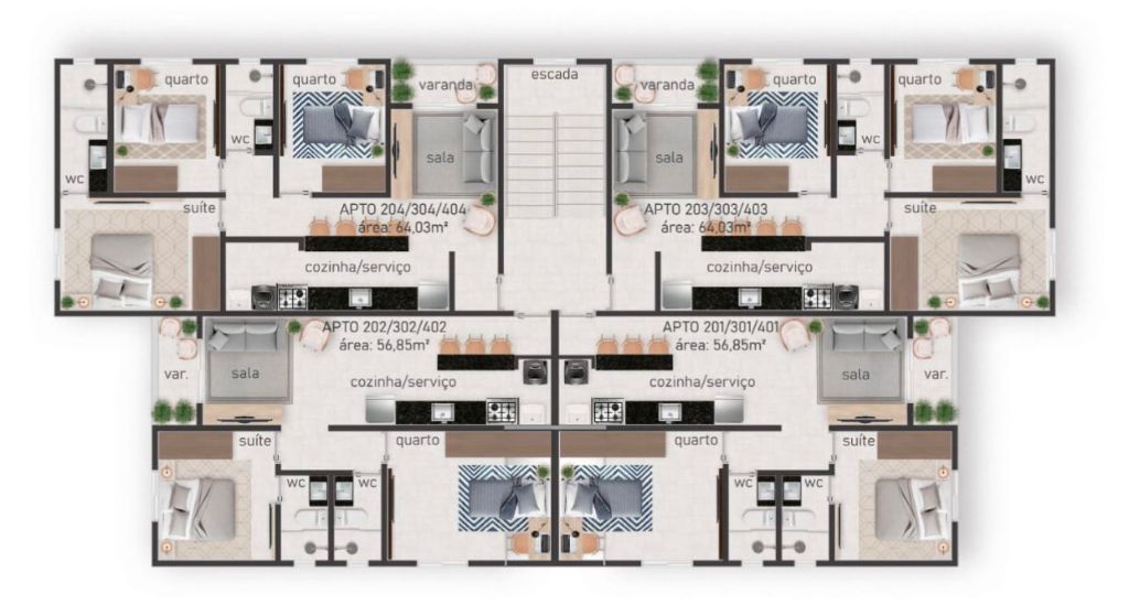 1 Apartamento Valentina - João Pessoa, à venda por R$ 155.000