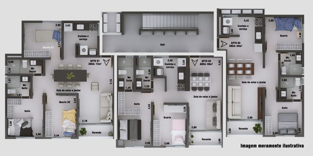 1 Apartamento de 60 m² Cabedelo - Cabedelo, à venda por R$ 210...