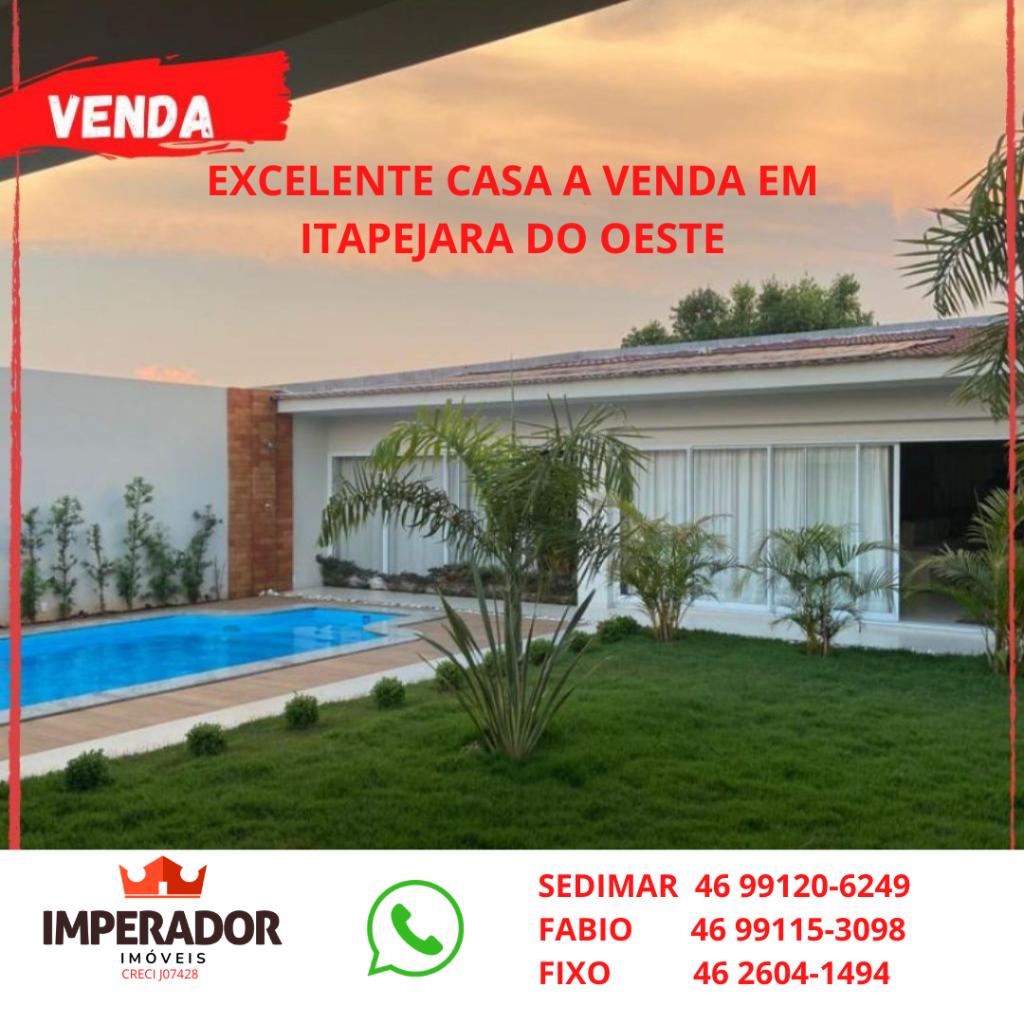 EXCELENTE CASA A VENDA EM ITAPEJARA DO OESTE