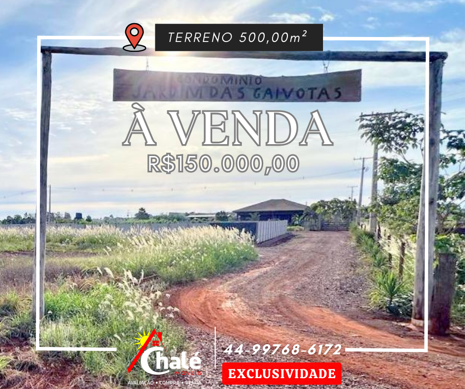 Terreno 500,00m²  - Condomínio Jardim das Gaivotas