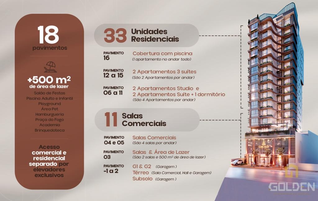 APARTAMENTO STUDIO - EDIFICIO CHICAGO - LANÇAMENTO