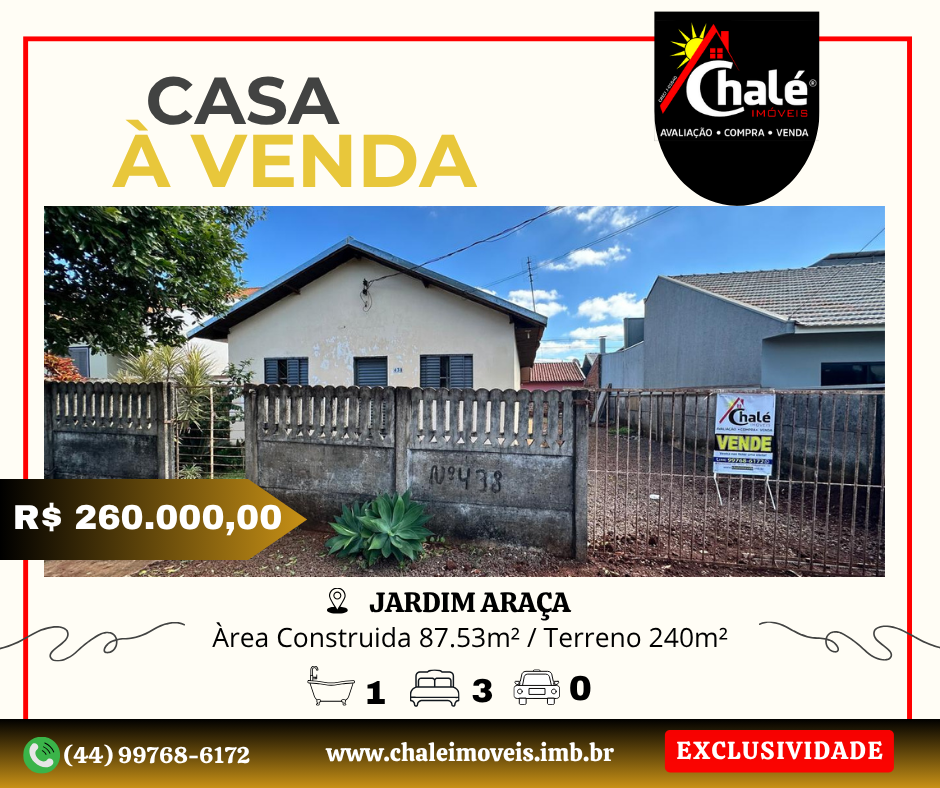 Casa à Venda  -  Jardim Araça