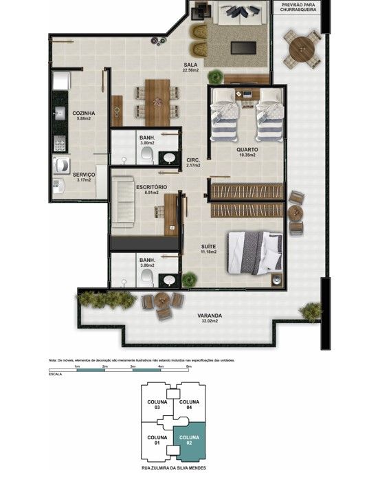 Apartamento à venda com 2 quartos, 105m² - Foto 1