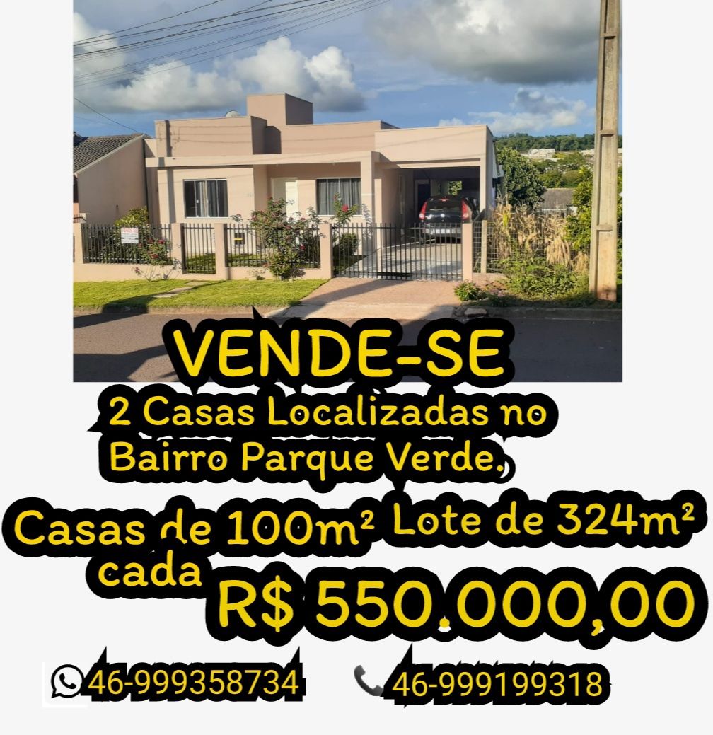Vende-se 2 casas Localizada no bairro Parque Verde